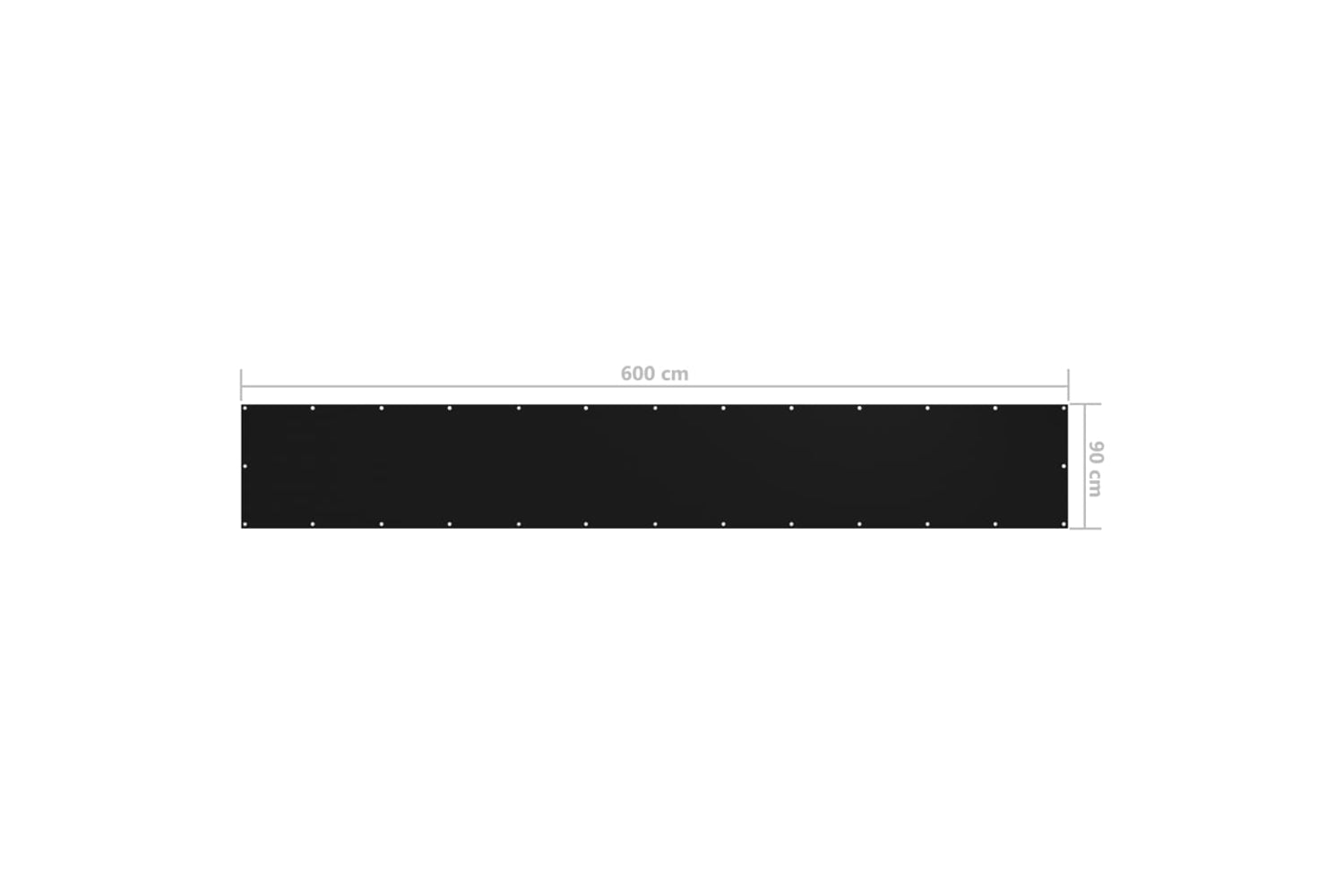 vidaXL 135063 Balcony Screen Black 90x600cm Oxford Fabric-5