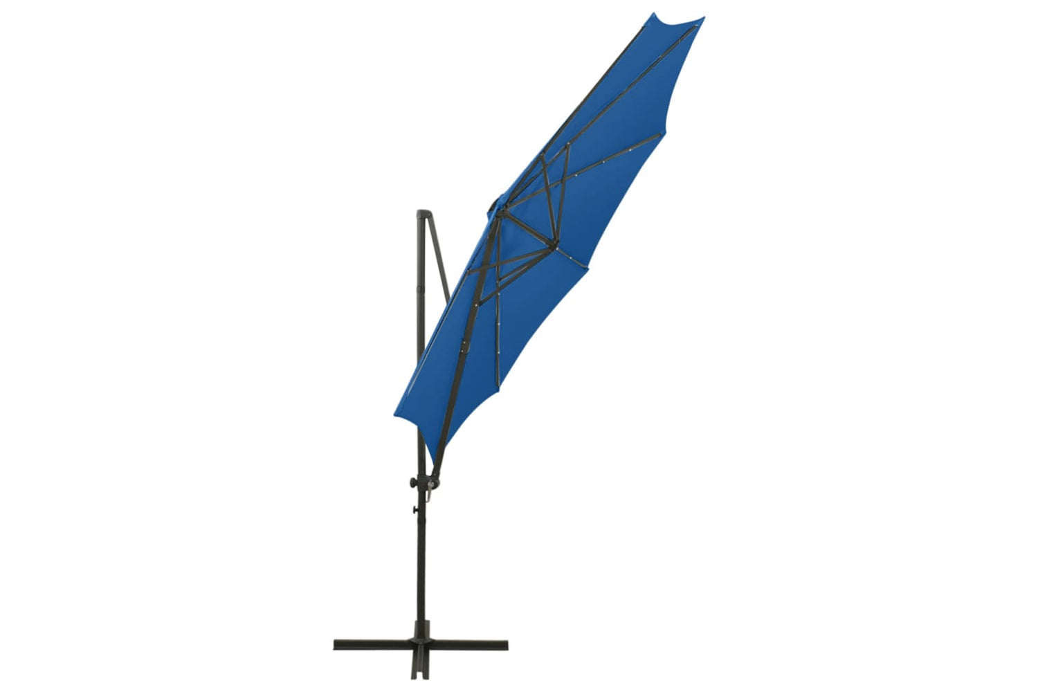 Vidaxl 312341 Cantilever Umbrella With Pole And Led Lights Azure Blue 300 Cm-7