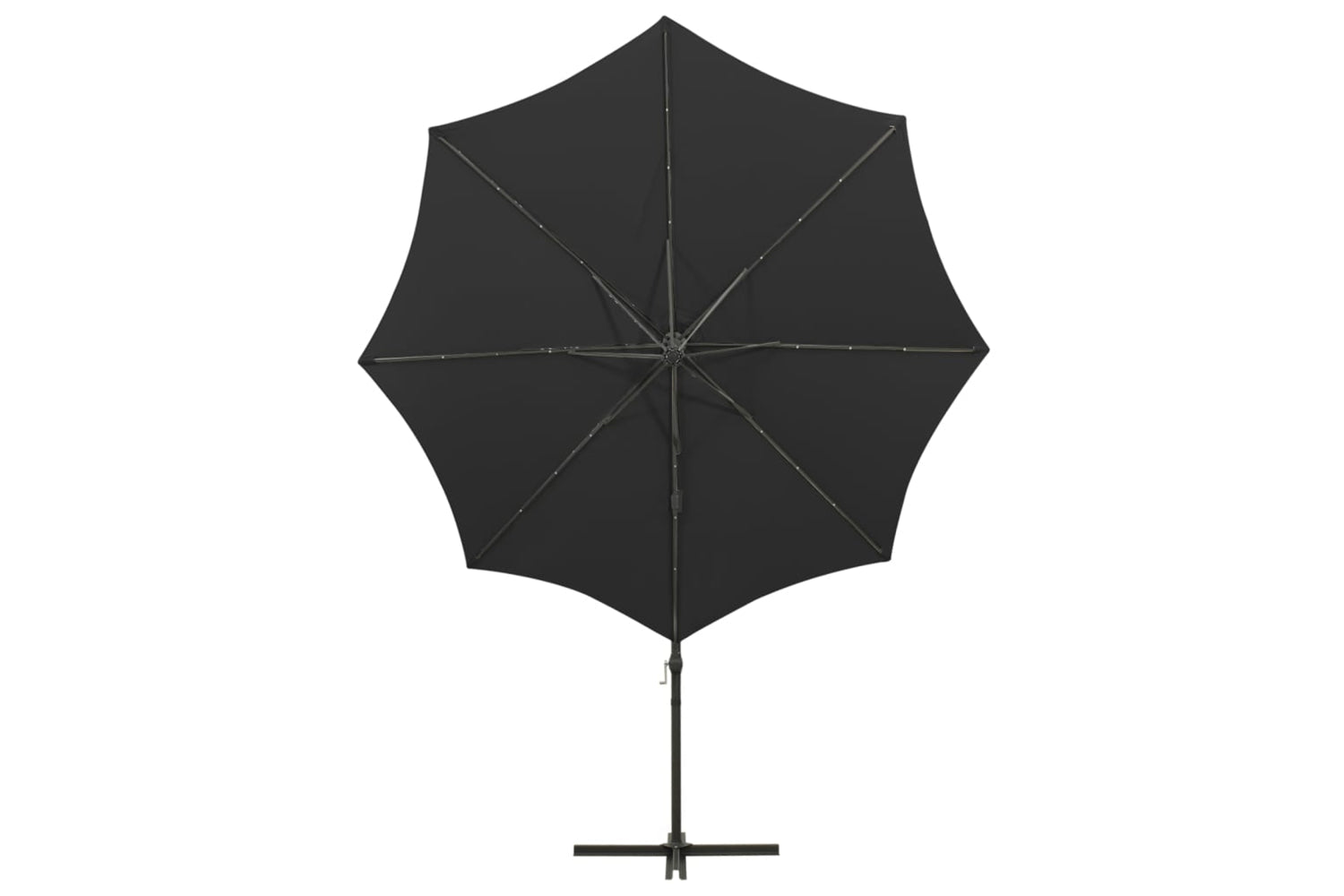 Vidaxl 312340 Cantilever Umbrella With Pole And Led Lights Black 300 Cm-6