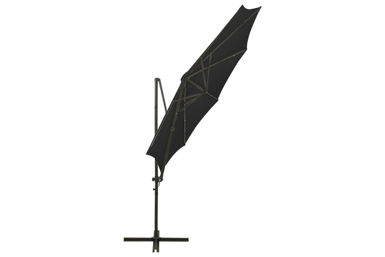 Vidaxl 312340 Cantilever Umbrella With Pole And Led Lights Black 300 Cm-7