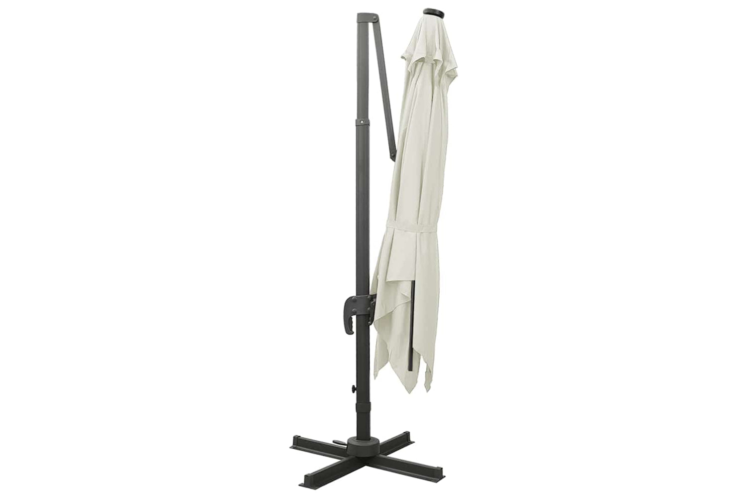 Vidaxl Cantilever Umbrella With Pole And Led Lights Sand 300 Cm-5