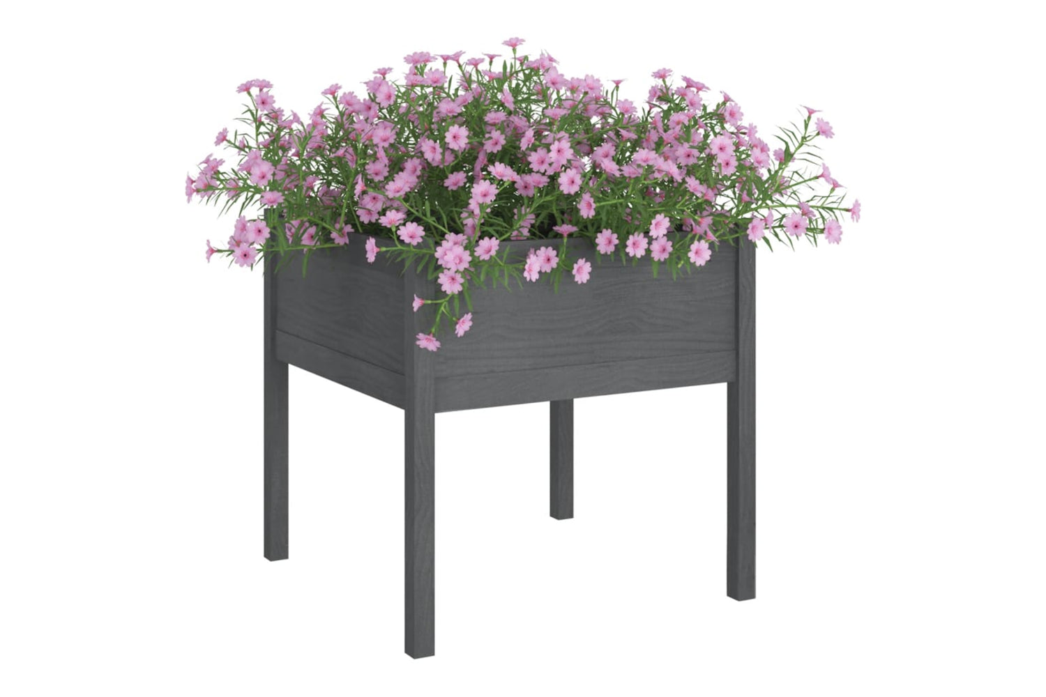 vidaXL 810813 Garden Planter Grey 70x70x70cm Solid Pinewood-2