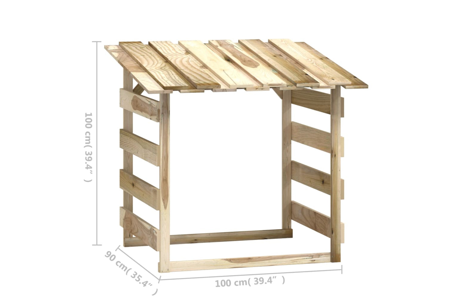 vidaXL 318379 Pergola With Roof 100x90x100cm Impregnated Pinewood-6