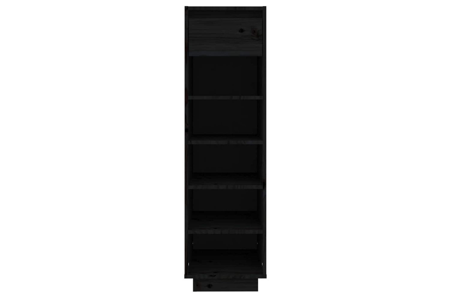 vidaXL Shoe Cabinet Black 34x30x105cm Solid Wood Pine-2
