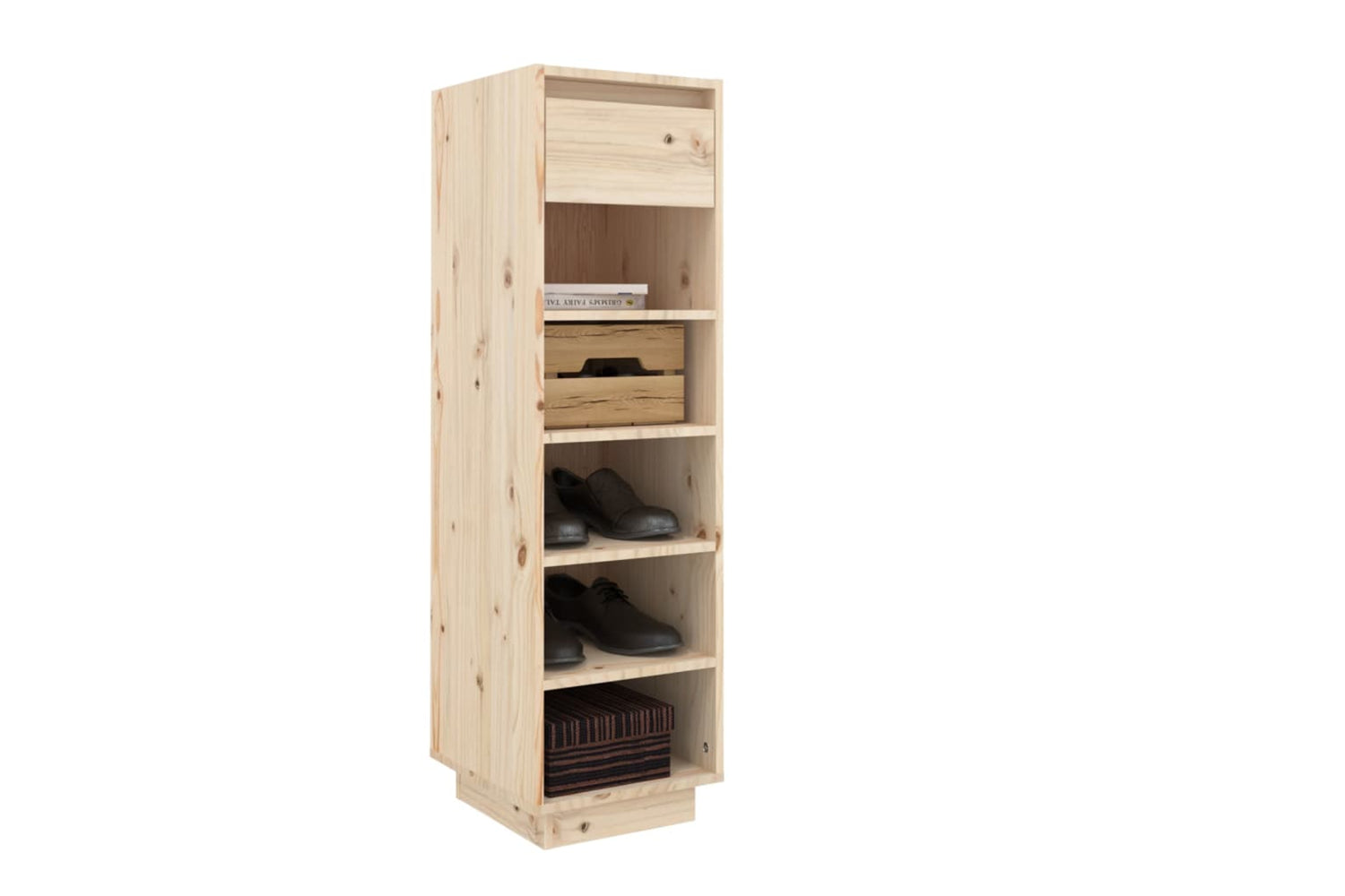 vidaXL Shoe Cabinet 30x34x105cm Solid Wood Pine-6
