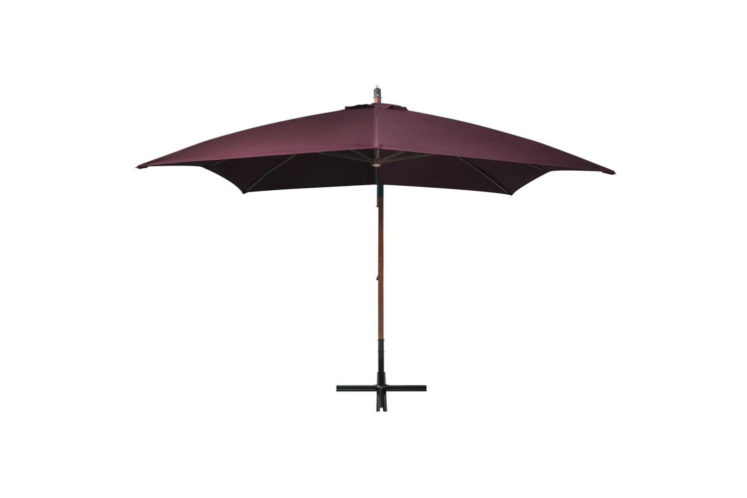 Vidaxl 313776 Hanging Parasol With Pole Bordeaux Red 3x3 M Solid Fir Wood-2