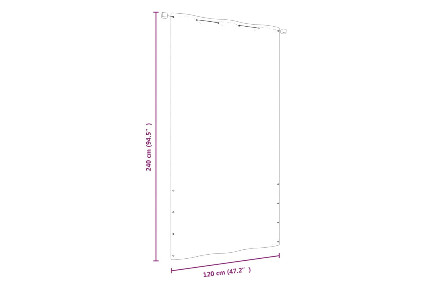 vidaXL 148545 Balcony Screen Red 120x240cm Oxford Fabric-5