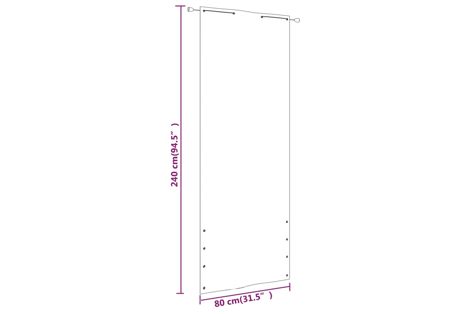 vidaXL 148558 Balcony Screen Brown 80x240cm Oxford Fabric-5