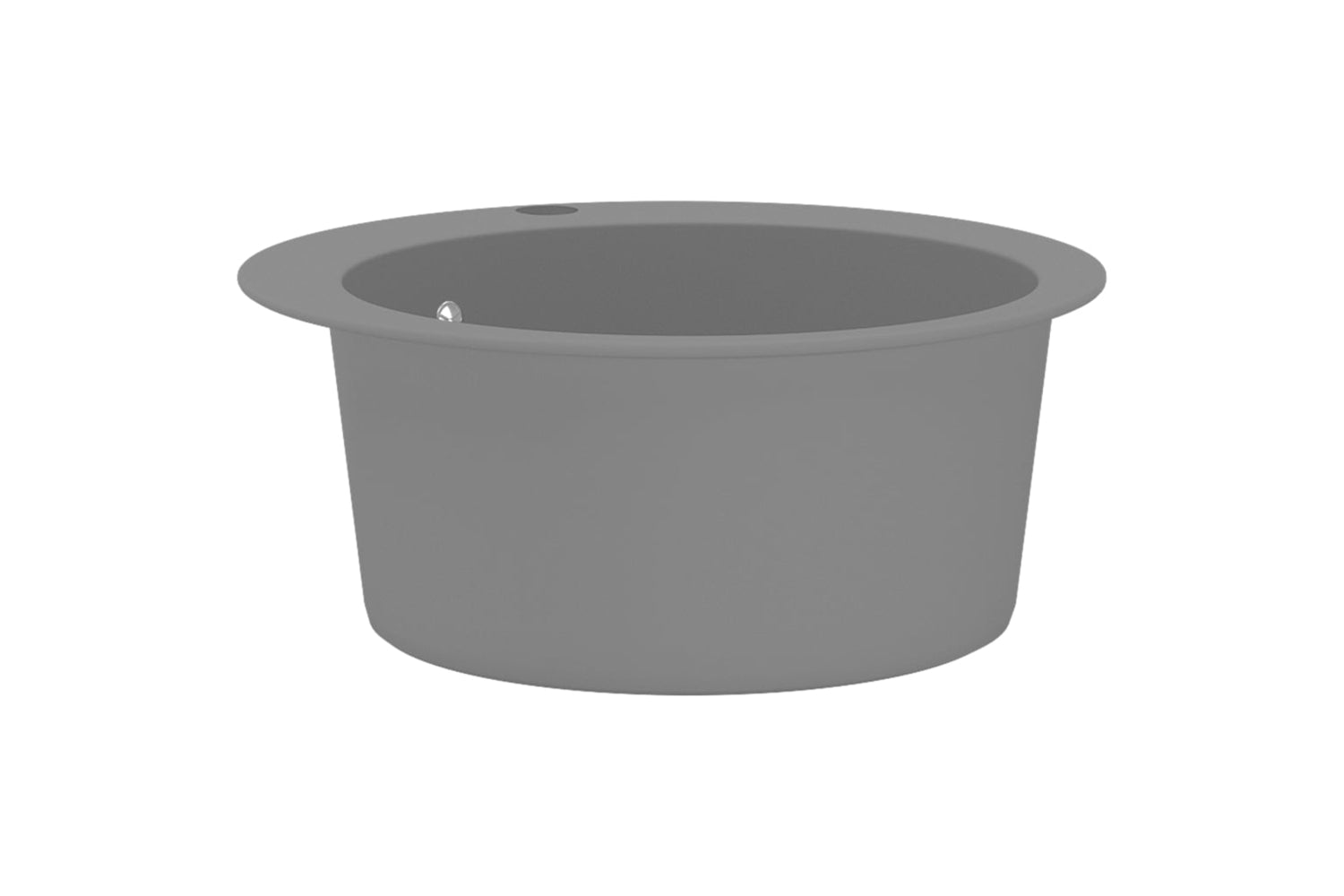 Vidaxl Granite Kitchen Sink Single Basin Round Grey-3