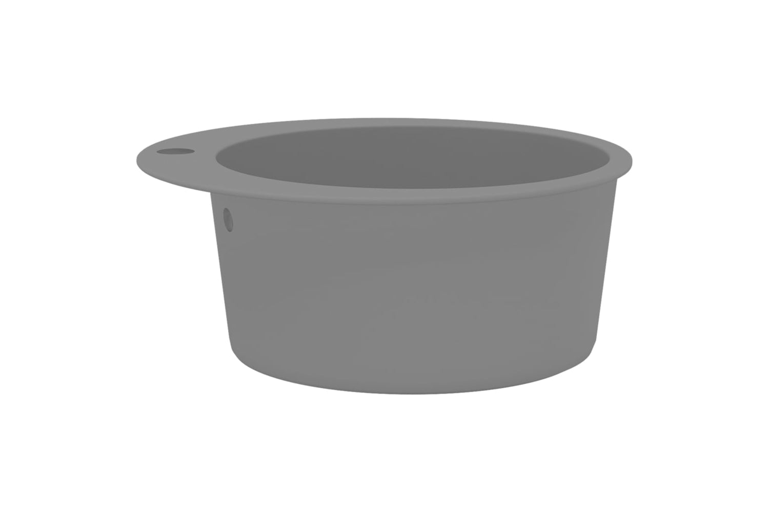 Vidaxl Granite Kitchen Sink Single Basin Round Grey-5