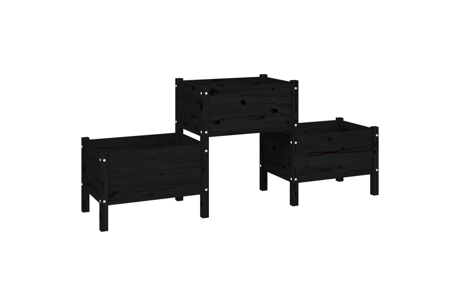 vidaXL 822251 Planter Black 178.5x44x75cm Solid Wood Pine