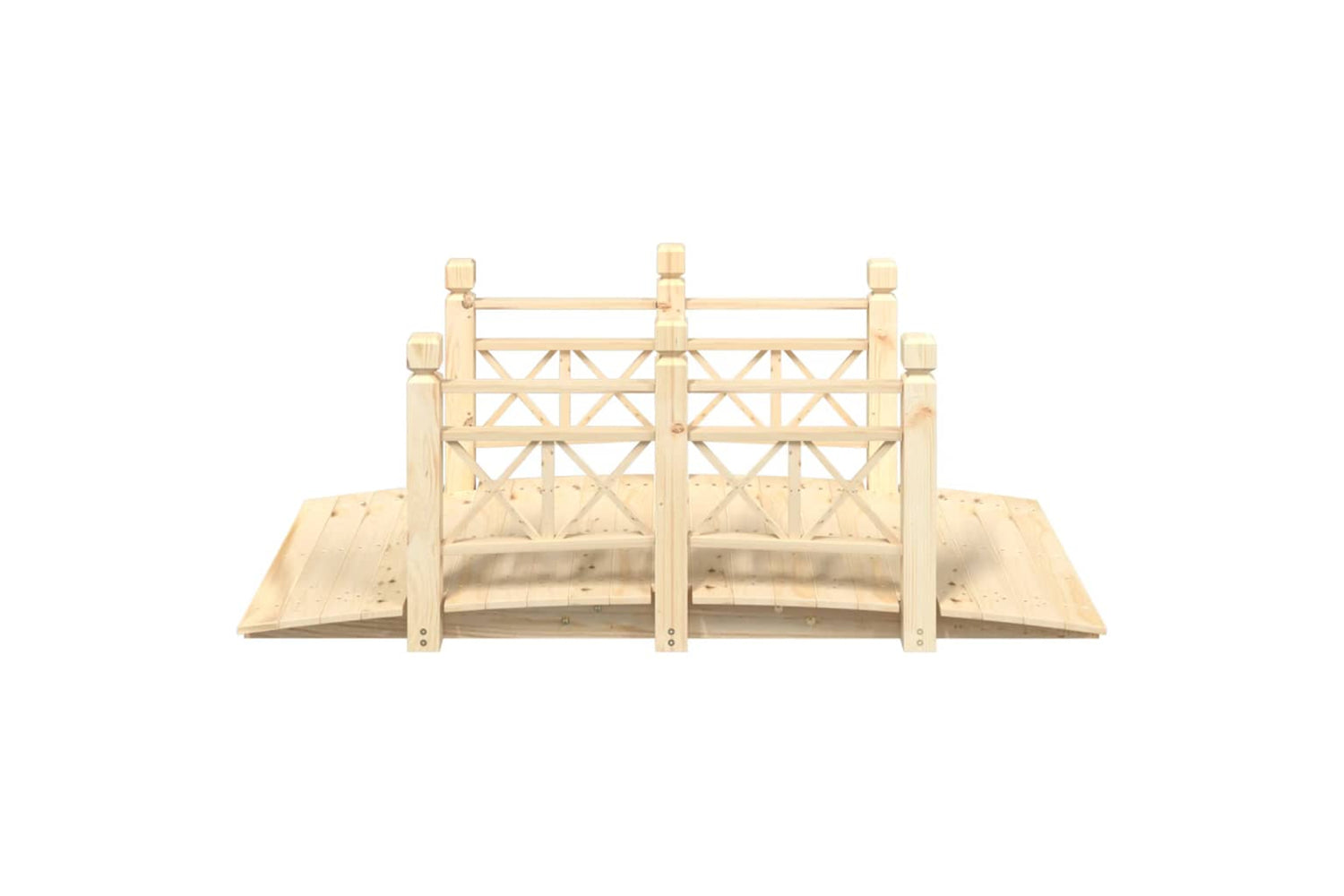 Vidaxl 363359 Garden Bridge With Railings 150x67x56cm Solid Wood Spruce-2