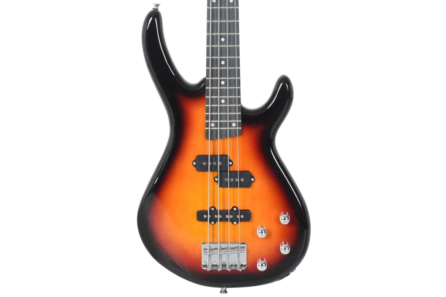 vidaXL 70183 Electric Bass Guitar For Beginner With Bag Brown And Black 4/4 46"-6