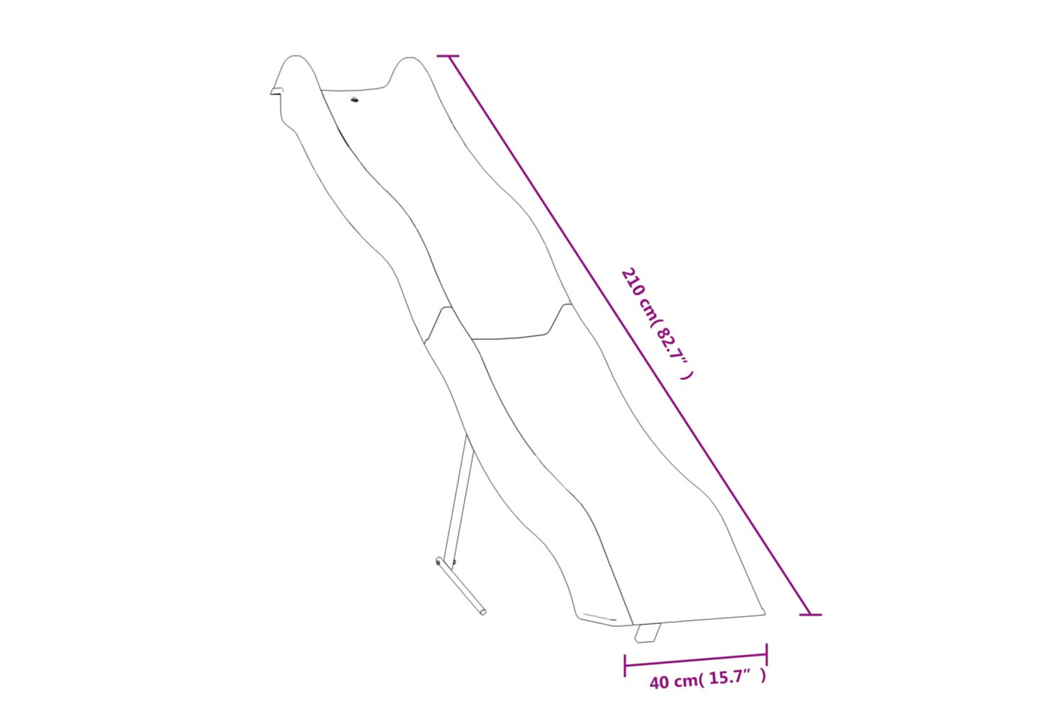Vidaxl - 833278 Play Slide Blue 210x40 Cm Polypropylene-4