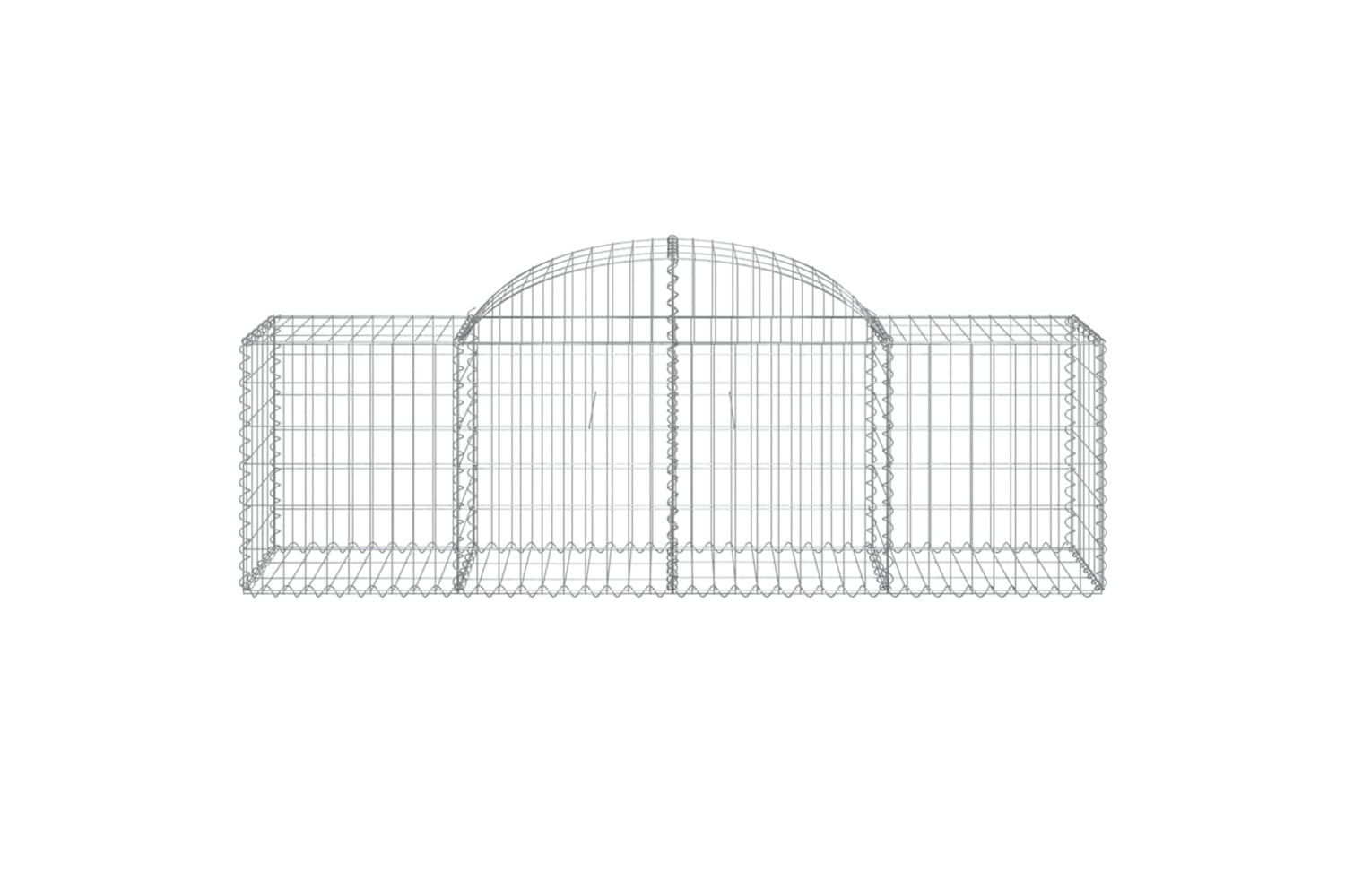 vidaXL 153493 Arched Gabion Basket 200x50x60/80cm Galvanised Iron-2