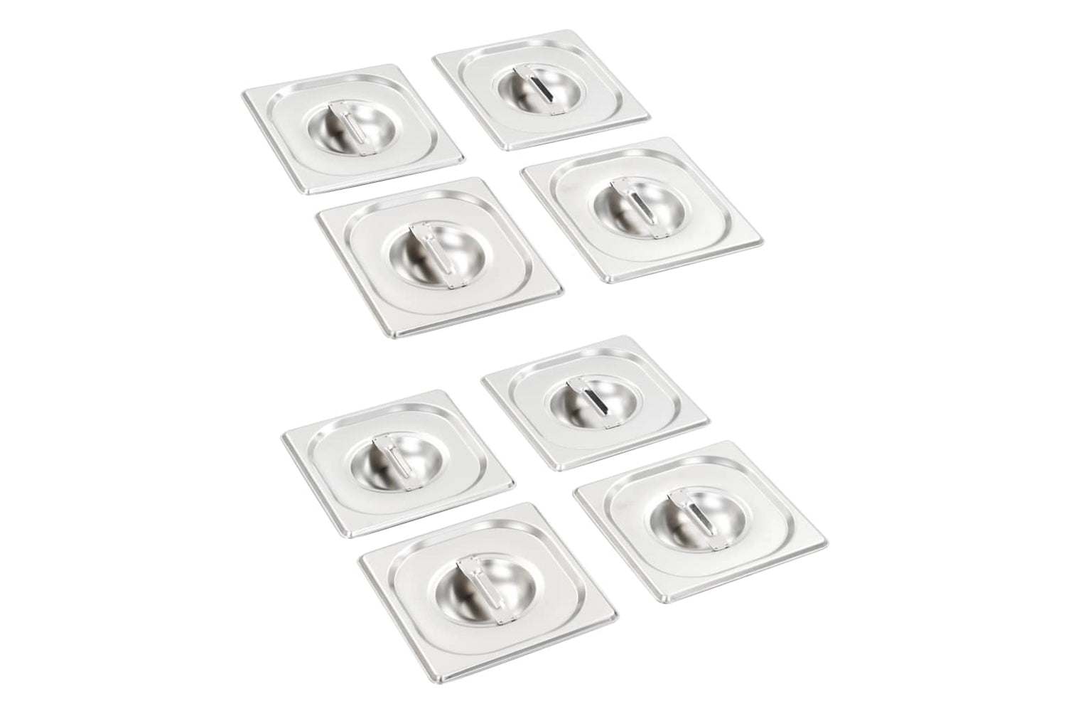Vidaxl 50910 Lids For Gn 1/6 Pan 8 Pcs Stainless Steel