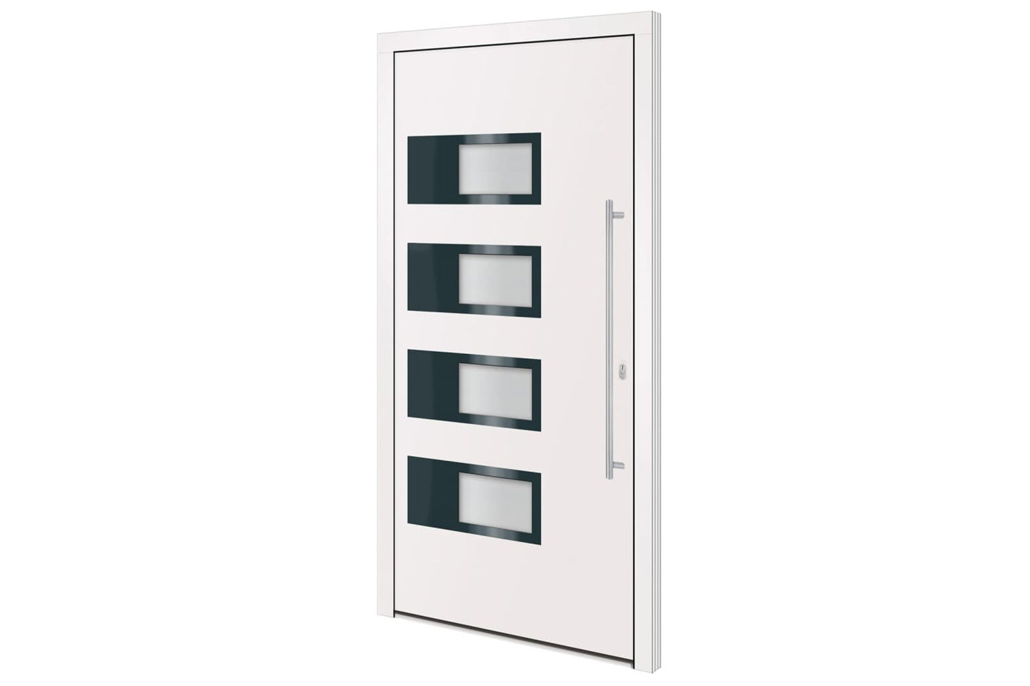 vidaXL 3157064 Front Door White 110x210cm Aluminium And Pvc-2
