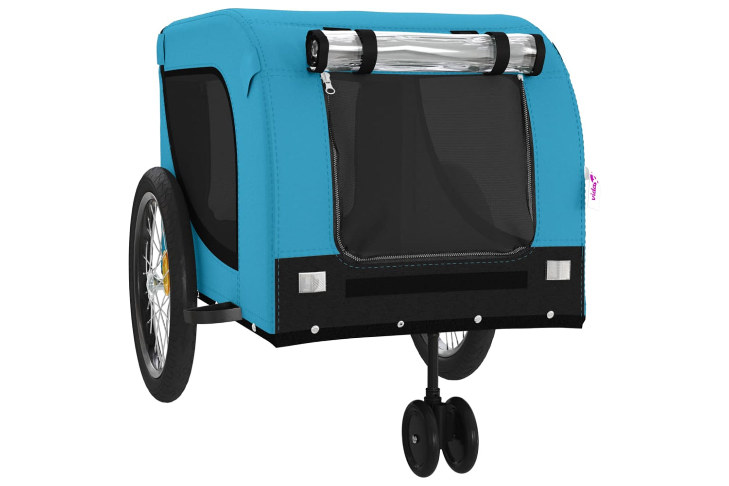 Vidaxl 94030 Pet Bike Trailer Blue And Black Oxford Fabric And Iron-3