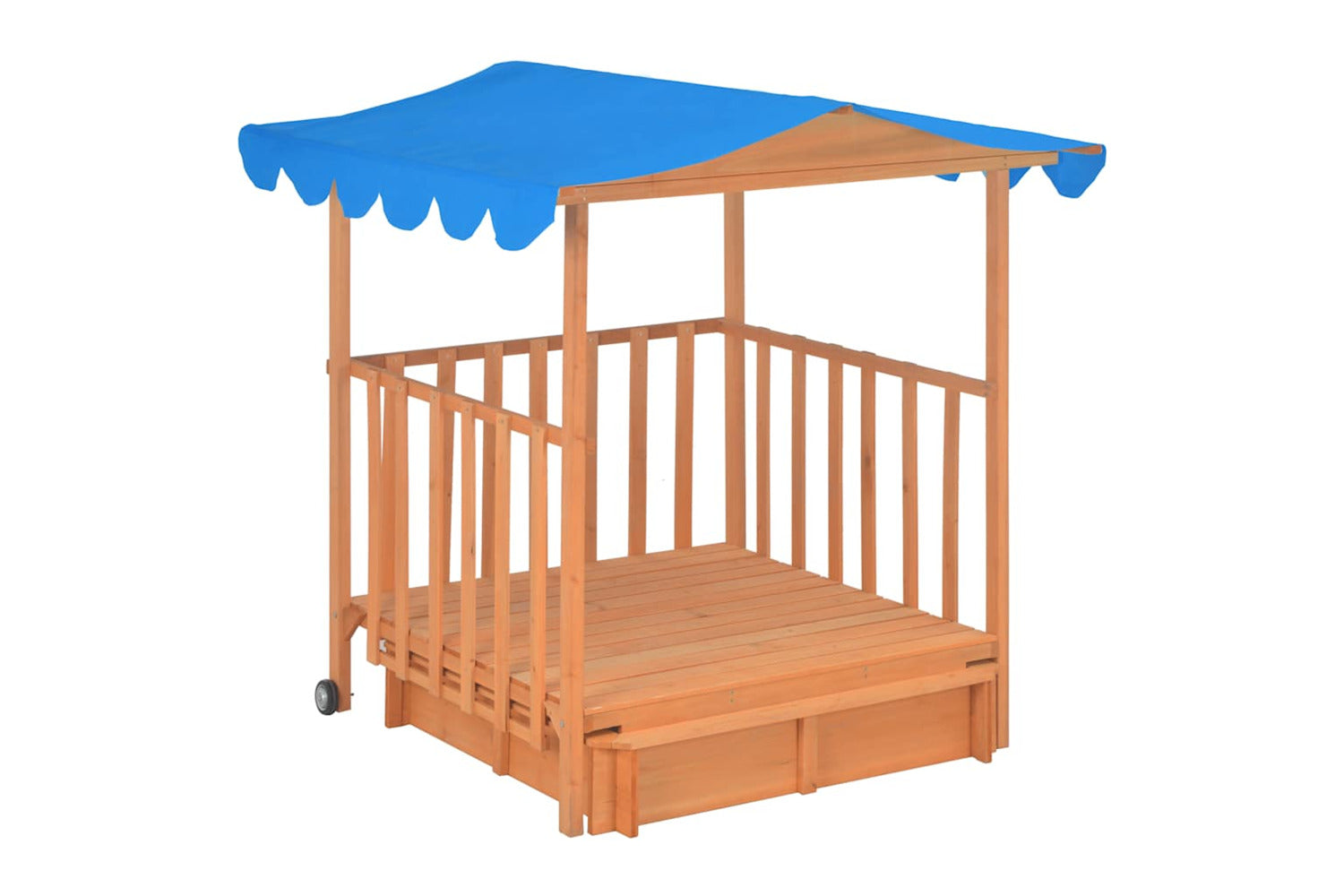 Vidaxl Kids Playhouse With Sandbox Fir Wood Blue Uv50-3