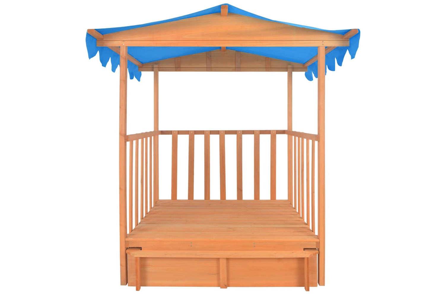 Vidaxl Kids Playhouse With Sandbox Fir Wood Blue Uv50-4