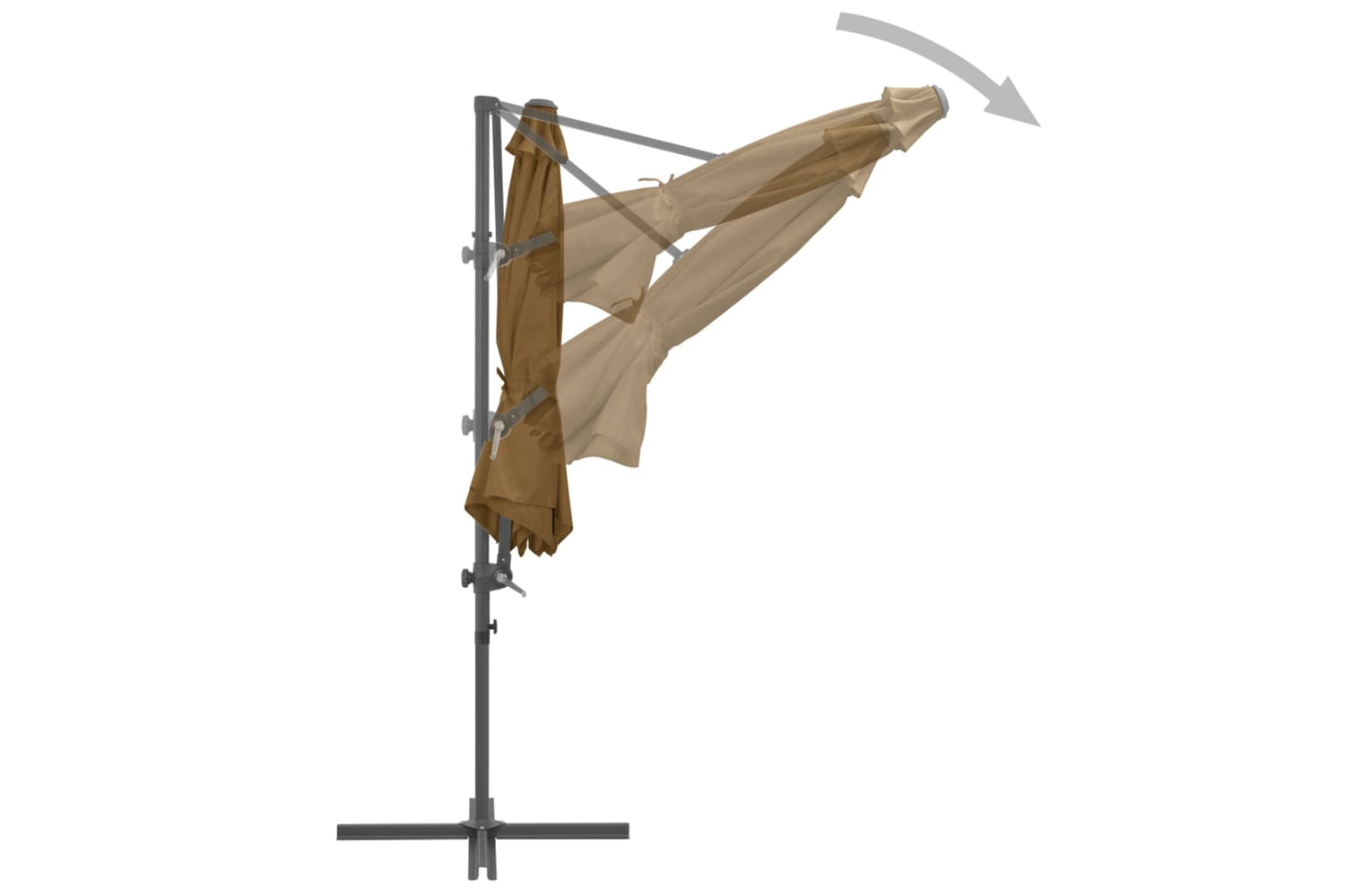 vidaXL 44631 Cantilever Umbrella With Steel Pole Taupe 300cm-5