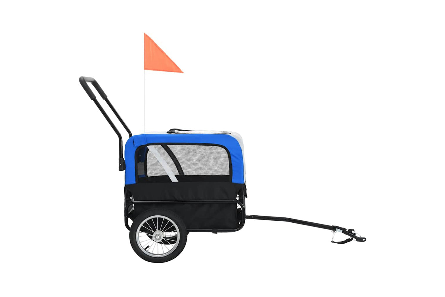 Vidaxl 2-in-1 Pet Bike Trailer & Jogging Stroller Grey And Blue-3