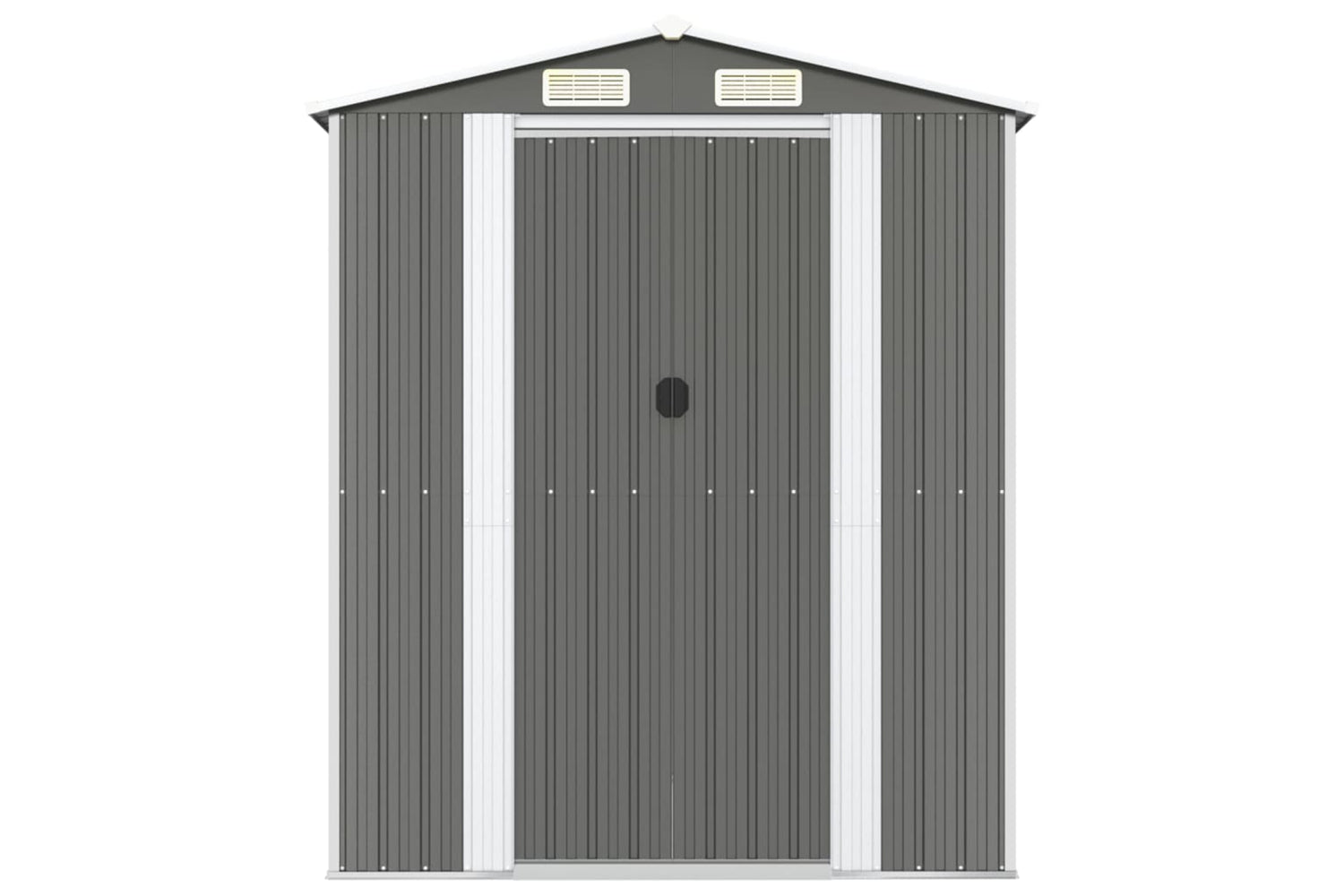 vidaXL 3147448 Garden Shed Light Grey 192x1021x223cm Galvanised Steel-2