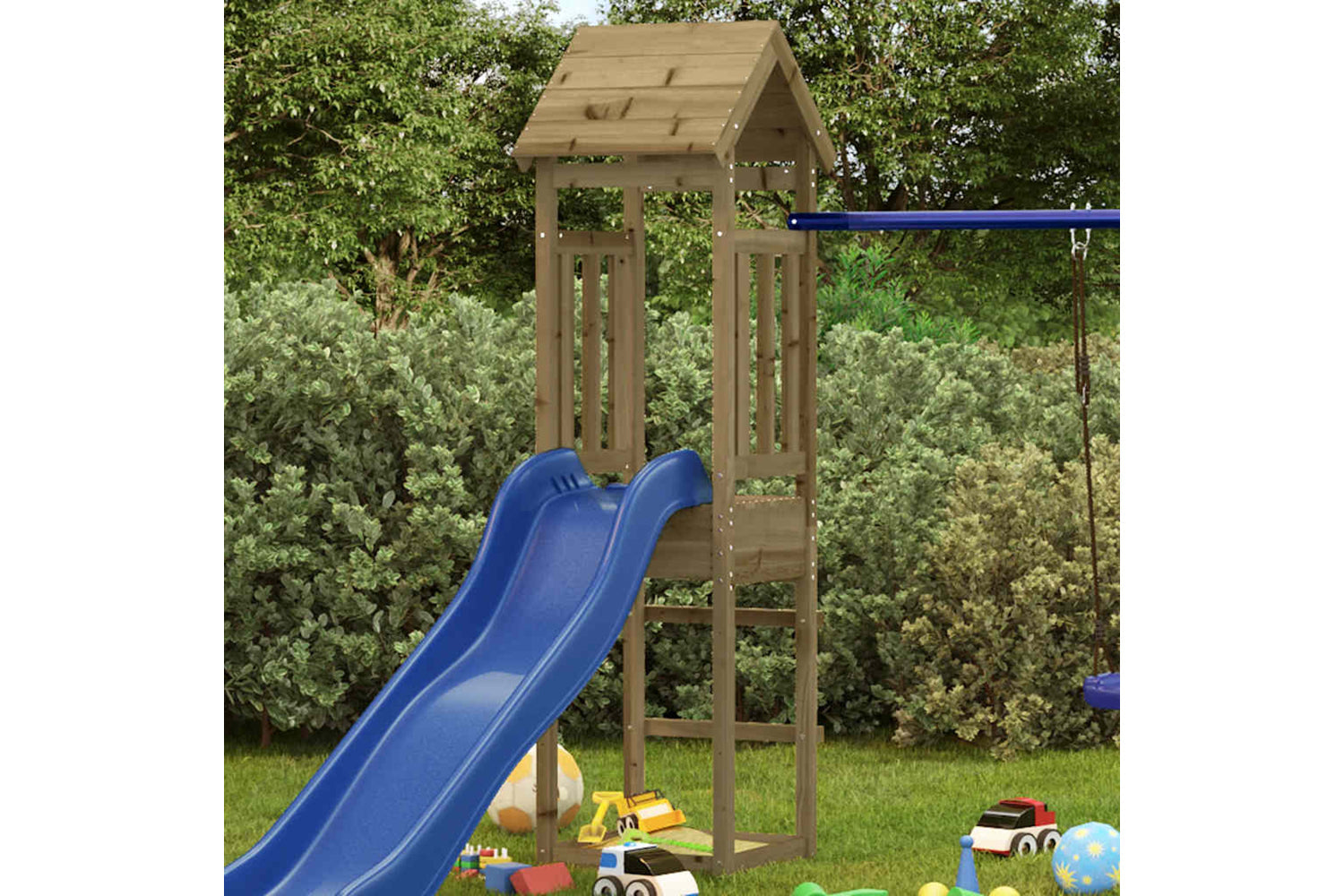 Vidaxl Play Tower 52.5x46.5x206.5 Cm Impregnated Wood Pine-2