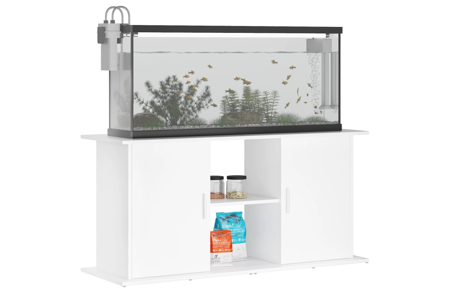 vidaXL 833615 Aquarium Stand White 121x41x58cm Engineered Wood-2