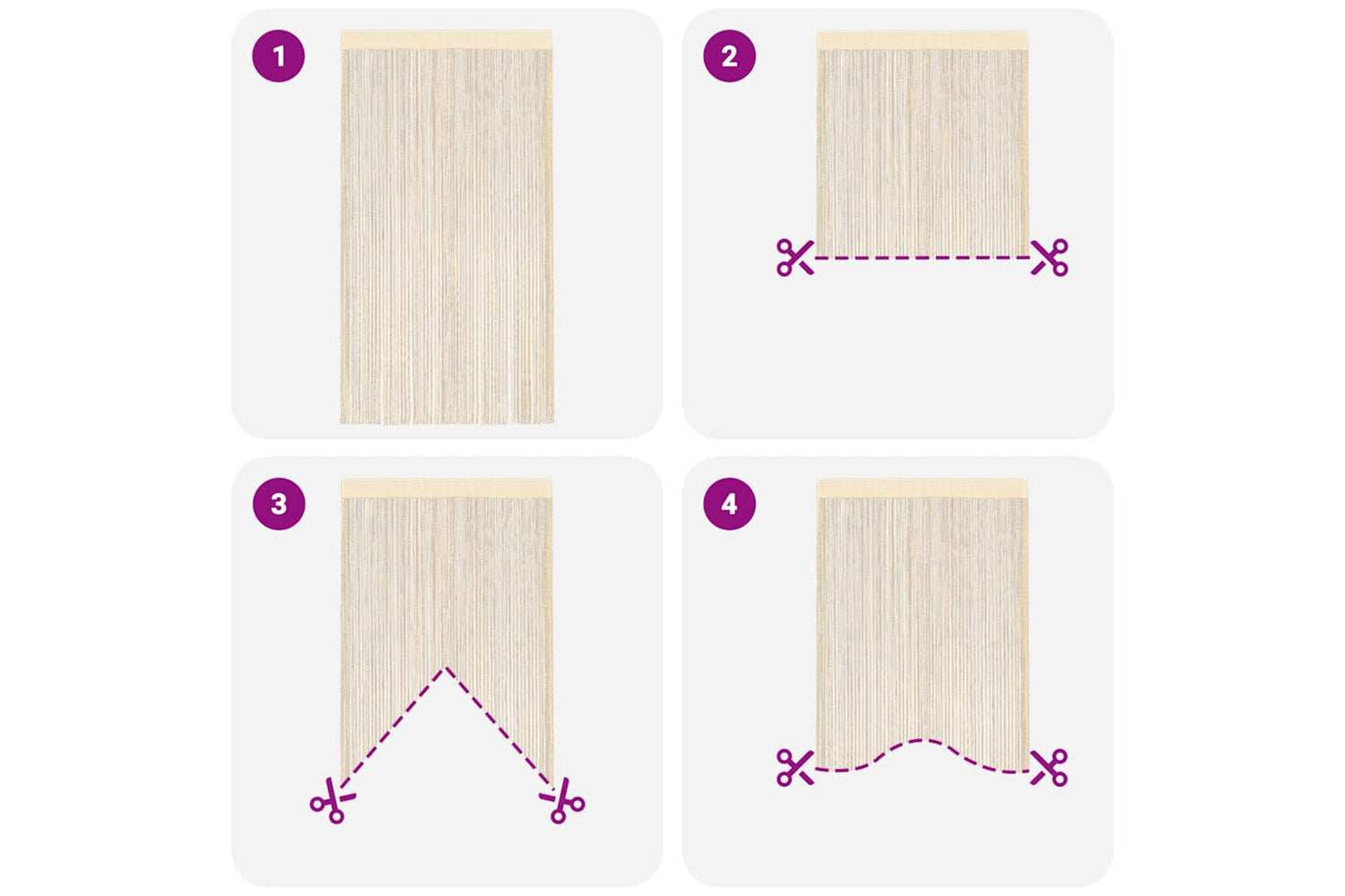 vidaXL 132402 String Curtains 2 Pcs 100x250cm Cream-6