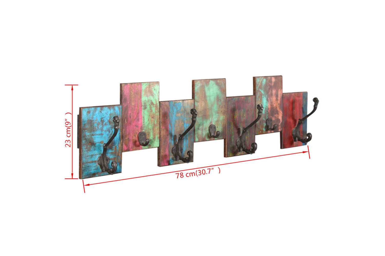 Vidaxl 243460 Coat Rack With 7 Hooks Solid Reclaimed Wood-9
