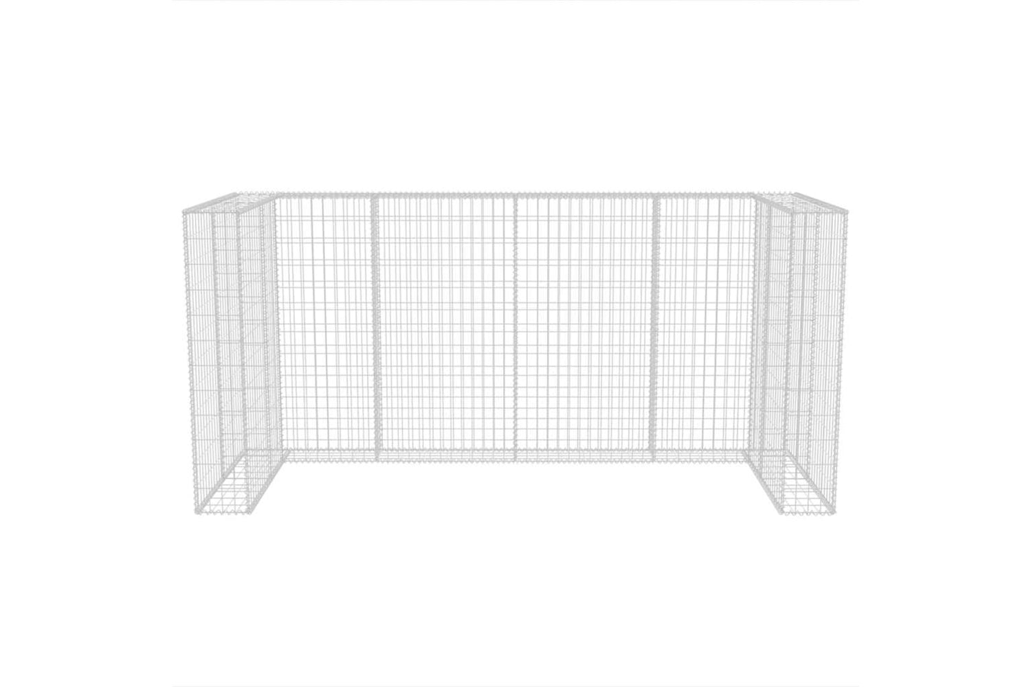 vidaXL 142560 Gabion Triple Wheelie Bin Surround Steel 250x100x120cm-6