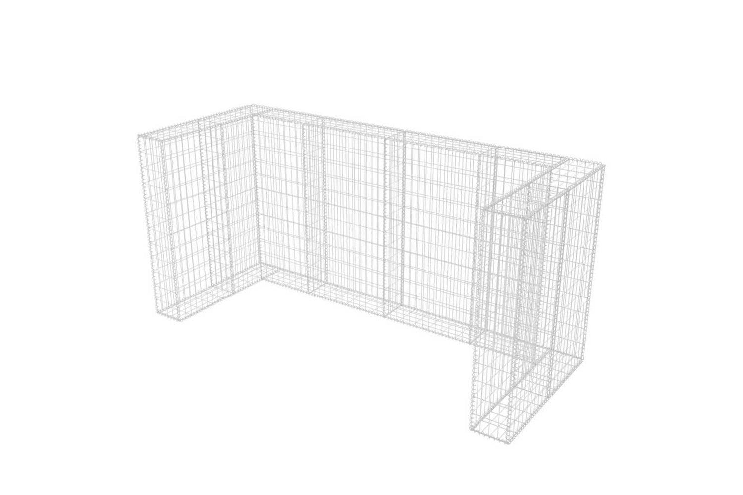 vidaXL 142560 Gabion Triple Wheelie Bin Surround Steel 250x100x120cm-5