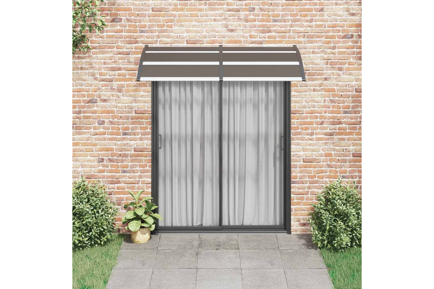vidaXL 45635 Door Canopy Black 200x100cm Pc-2