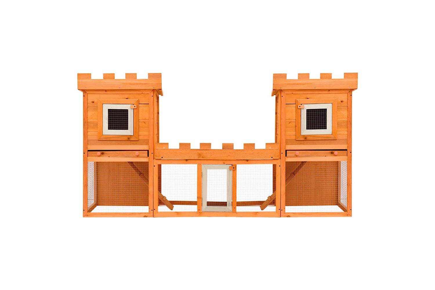 Vidaxl 170174 Outdoor Large Rabbit Hutch House Pet Cage Double House-2