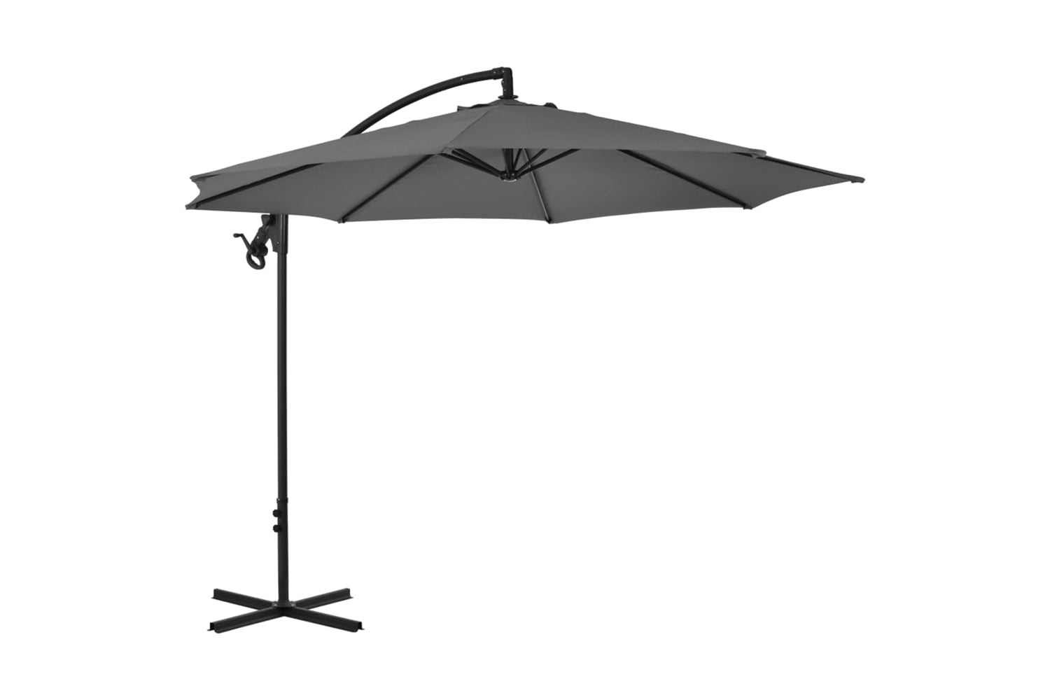 vidaXL 44875 Cantilever Umbrella With Steel Pole 300cm Anthracite-3