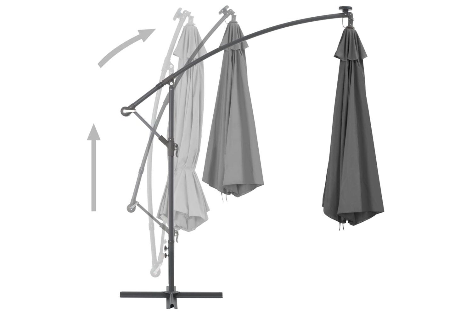 vidaXL 44875 Cantilever Umbrella With Steel Pole 300cm Anthracite-5