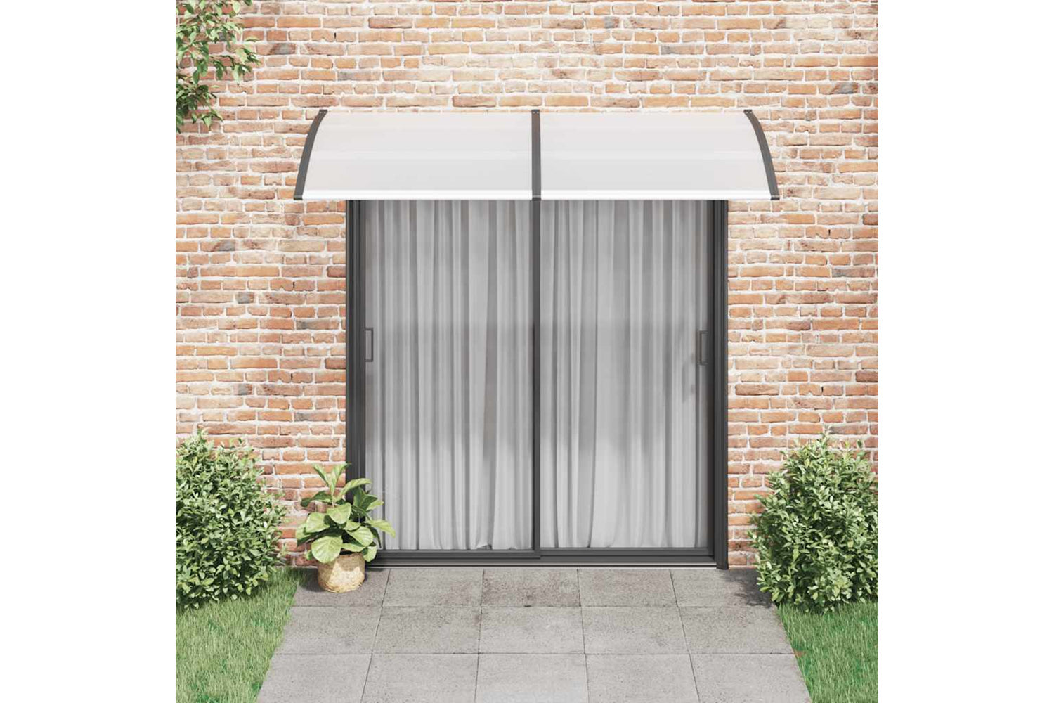 vidaXL 45627 Door Canopy Black 200x100cm Pc-2