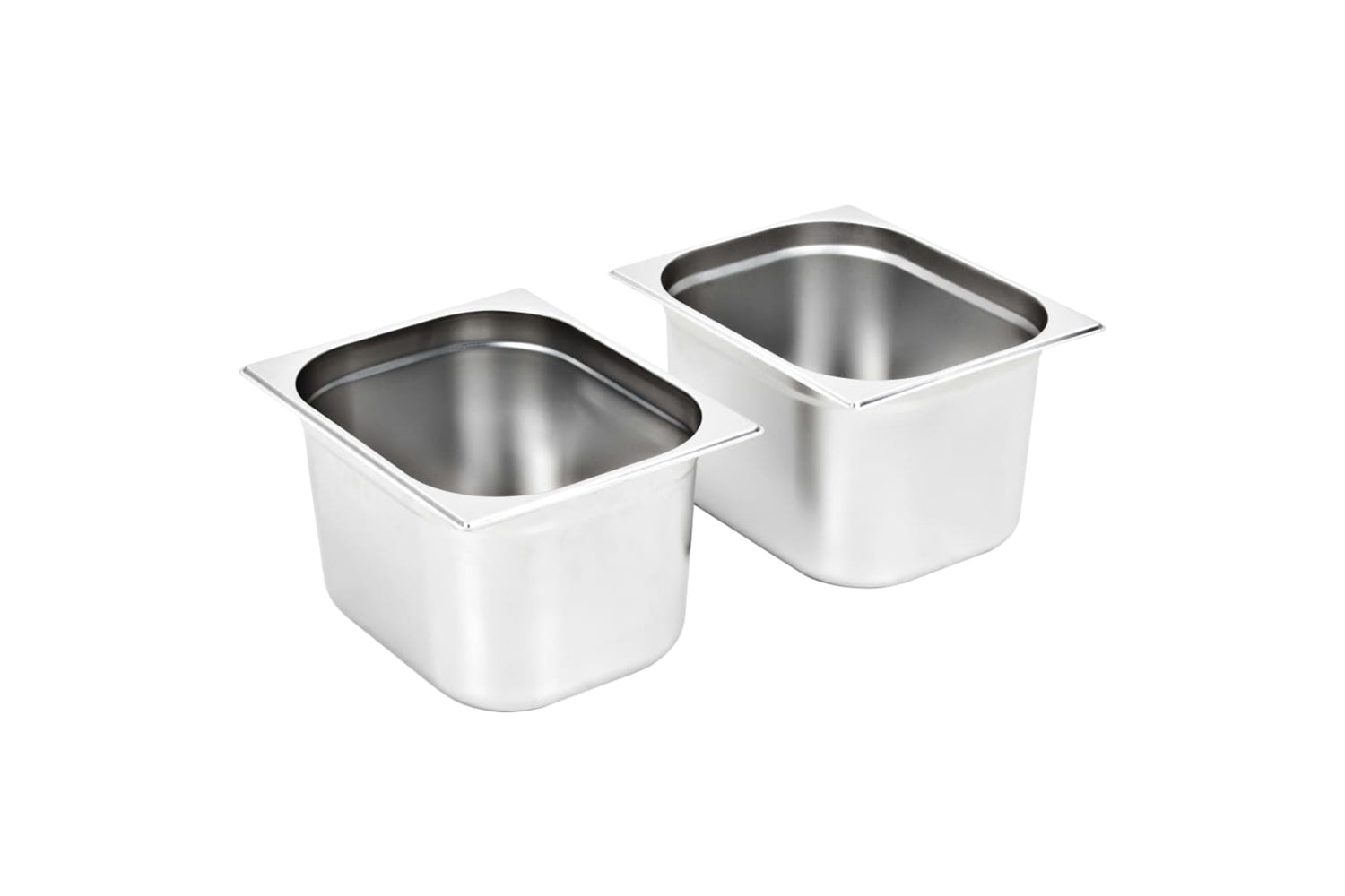 vidaXL 50890 Gastronorm Containers 2 Pcs Gn 1/2 200mm Stainless Steel-2