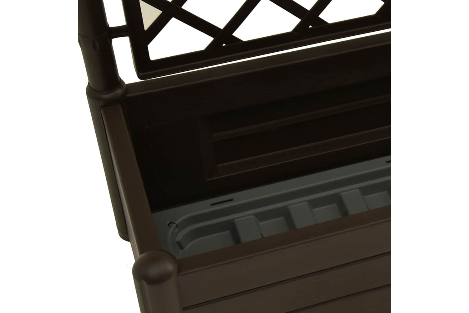 vidaXL 313984 Garden Planter With Trellis 100x43x142cm Pp Mocha-6