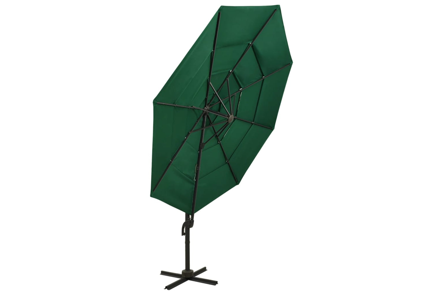 Vidaxl 313829 4-tier Parasol With Aluminium Pole Green 3x3 M-5