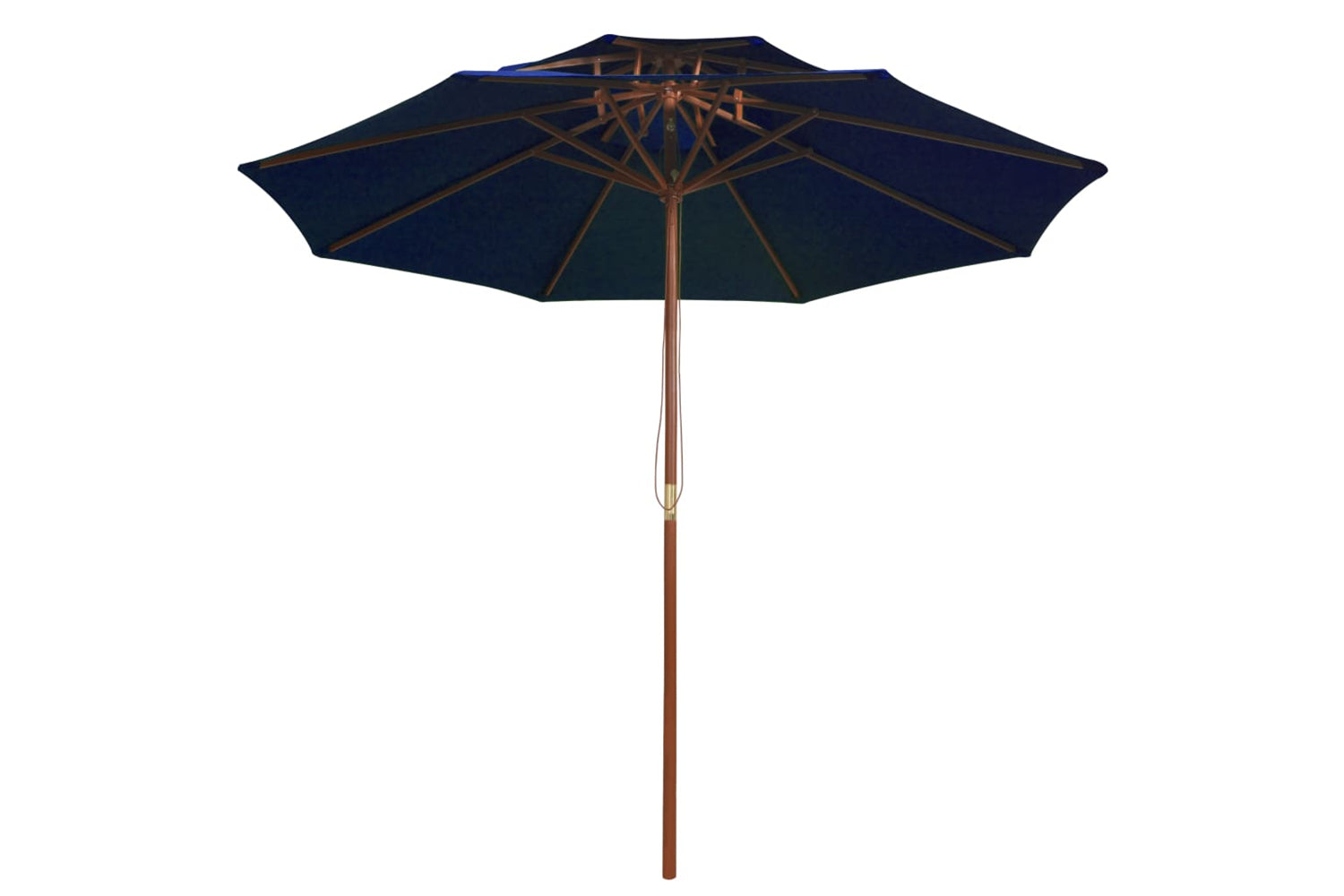 vidaXL 313767 Double Decker Parasol With Wooden Pole Blue 270cm-2