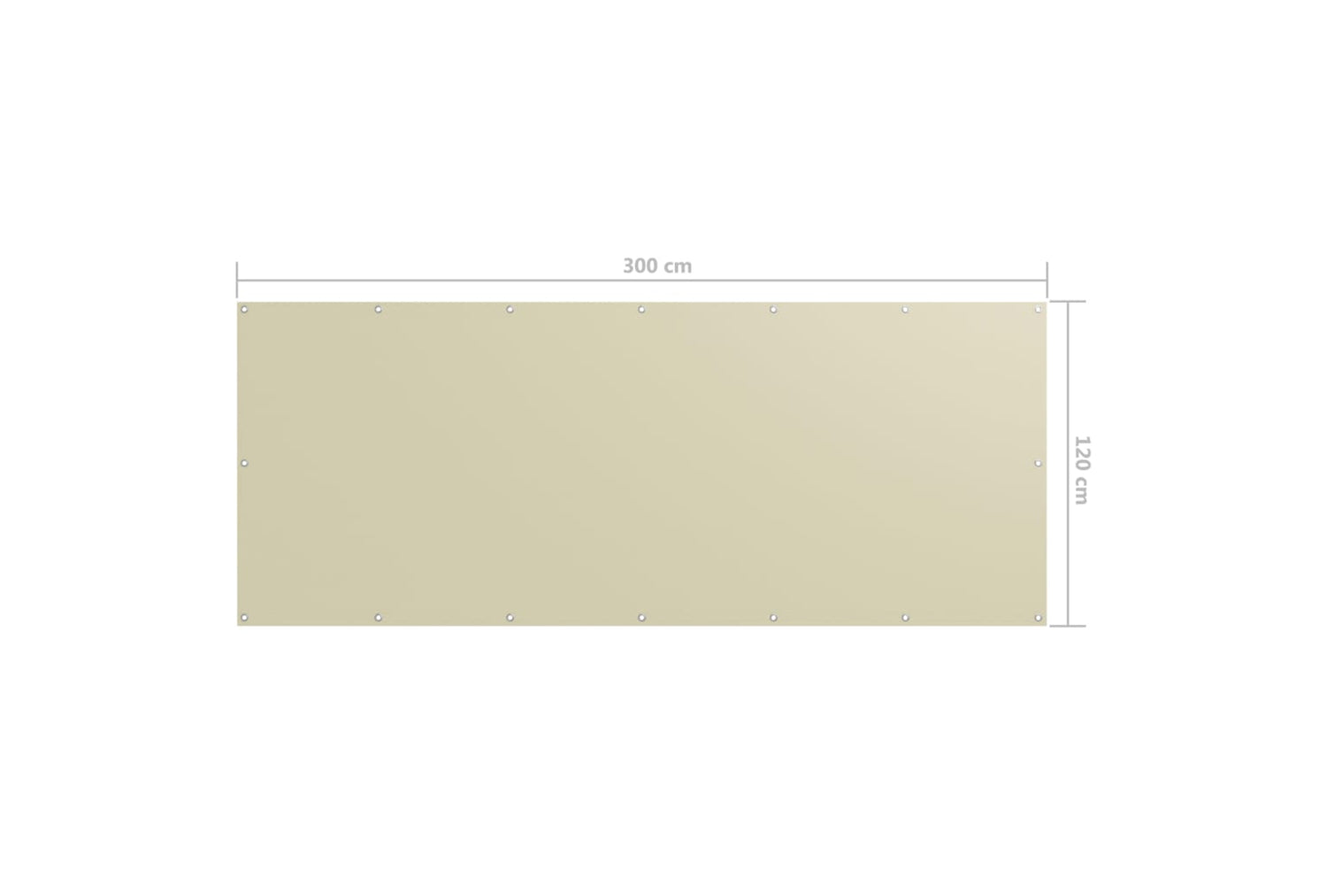 vidaXL 134956 Balcony Screen Cream 120x300cm Oxford Fabric-5