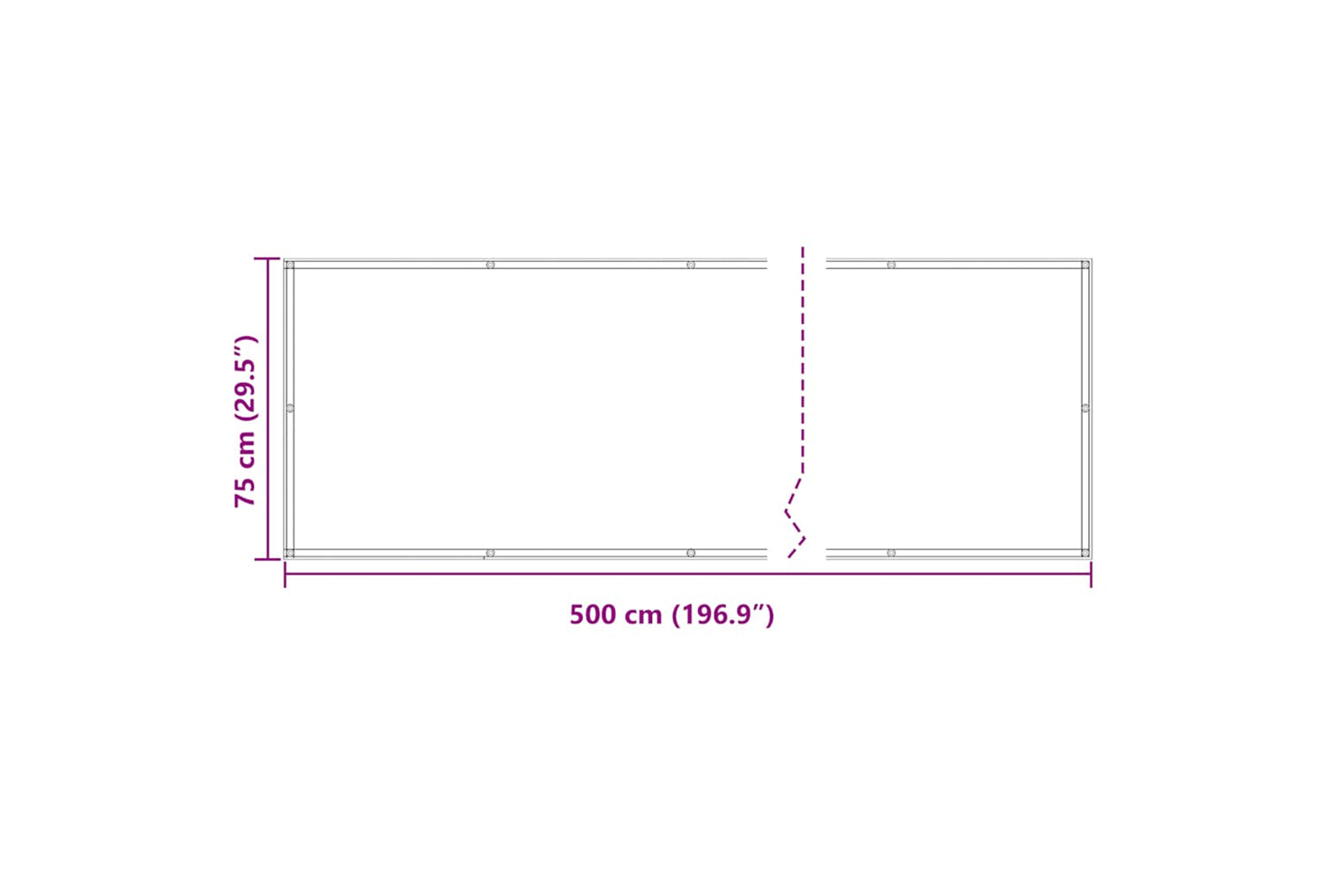 vidaXL 134866 Balcony Screen Anthracite 75x500cm Oxford Fabric-5