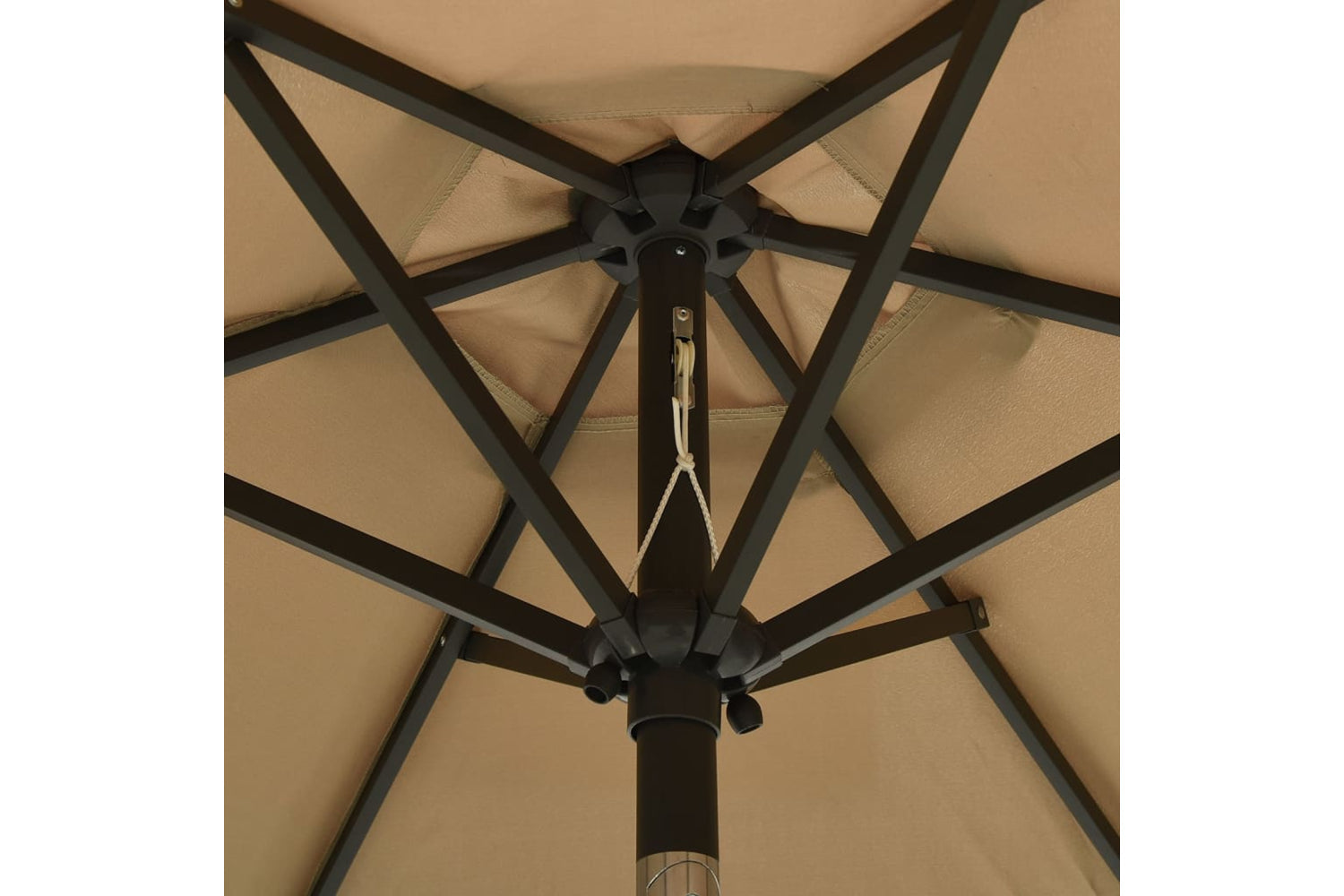Vidaxl 313560 Parasol With Led Lights Taupe 200x211 Cm Aluminium-5