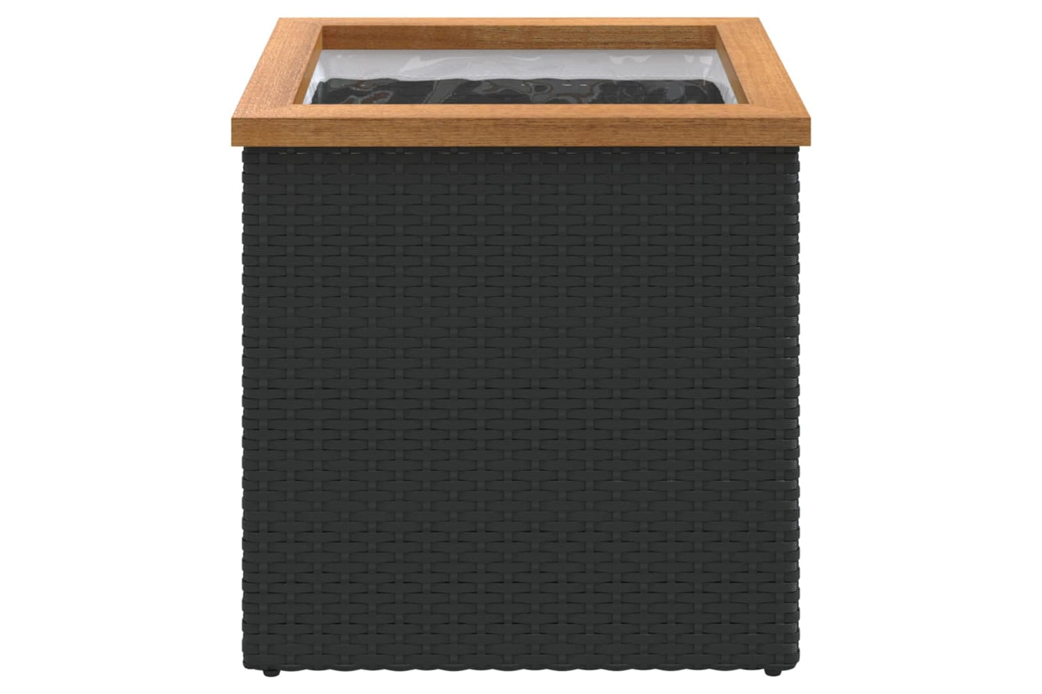 vidaXL 319414 Planter Black 40x40x40cm Poly Rattan-2