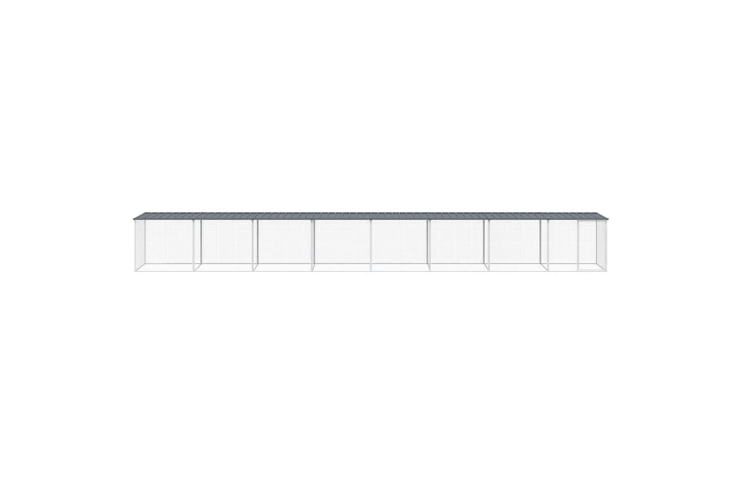 vidaXL 3189052 Chicken Cage With Roof Anthracite 803x98x90cm Galvanised Steel-2
