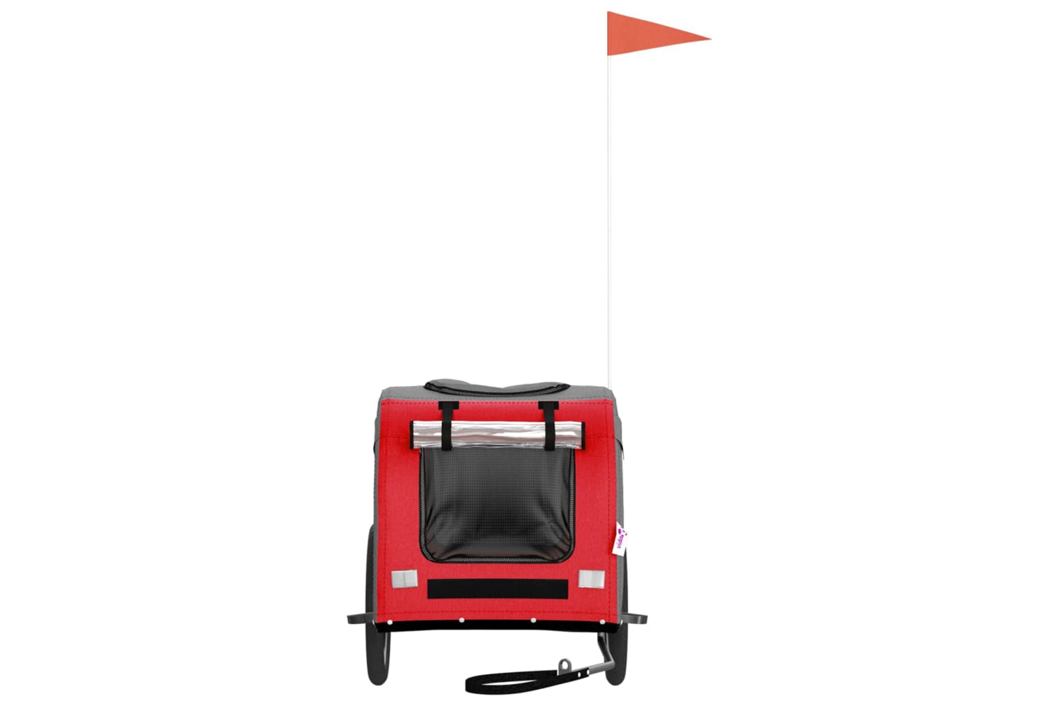 Vidaxl 93831 Pet Bike Trailer Red And Grey Oxford Fabric And Iron-3