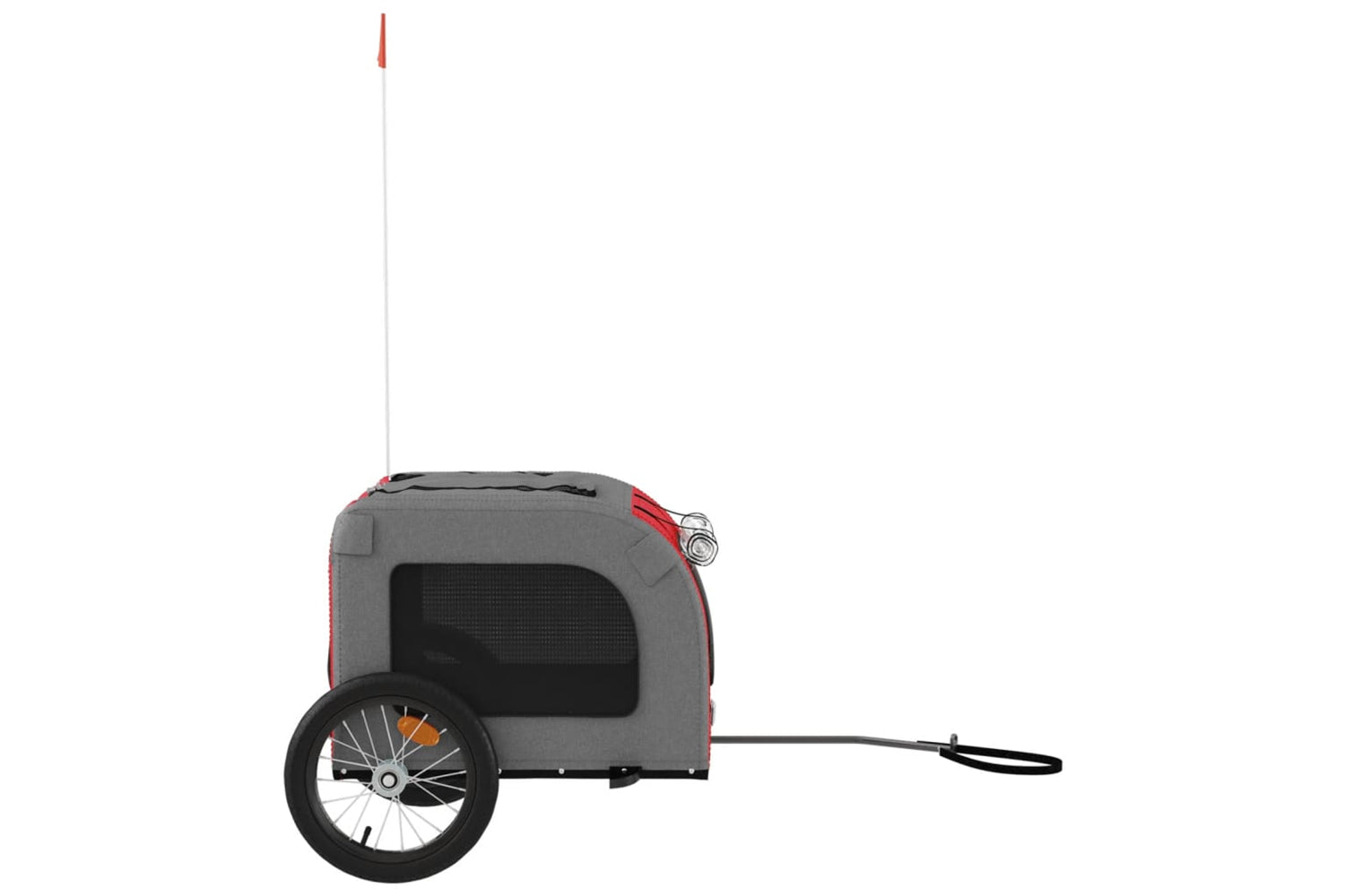 Vidaxl 93831 Pet Bike Trailer Red And Grey Oxford Fabric And Iron-5