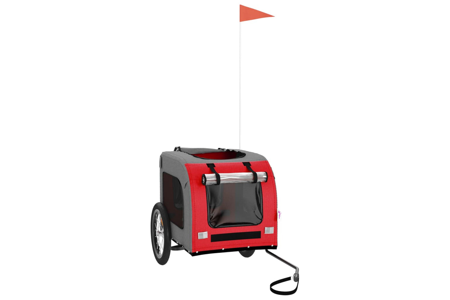 Vidaxl 93831 Pet Bike Trailer Red And Grey Oxford Fabric And Iron-2